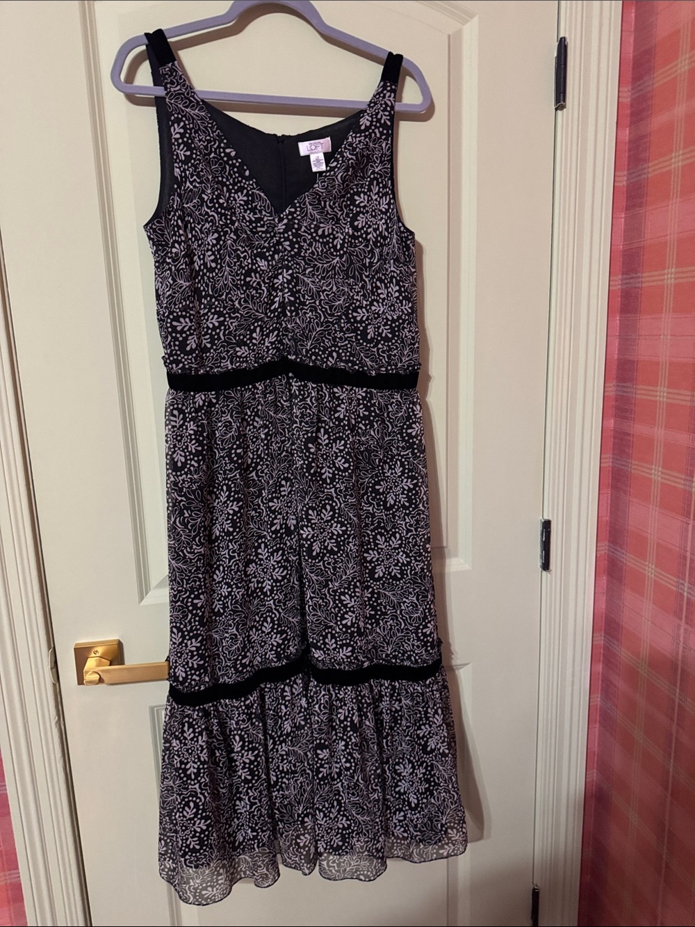 LOFT Black and White Floral Maxi Dress